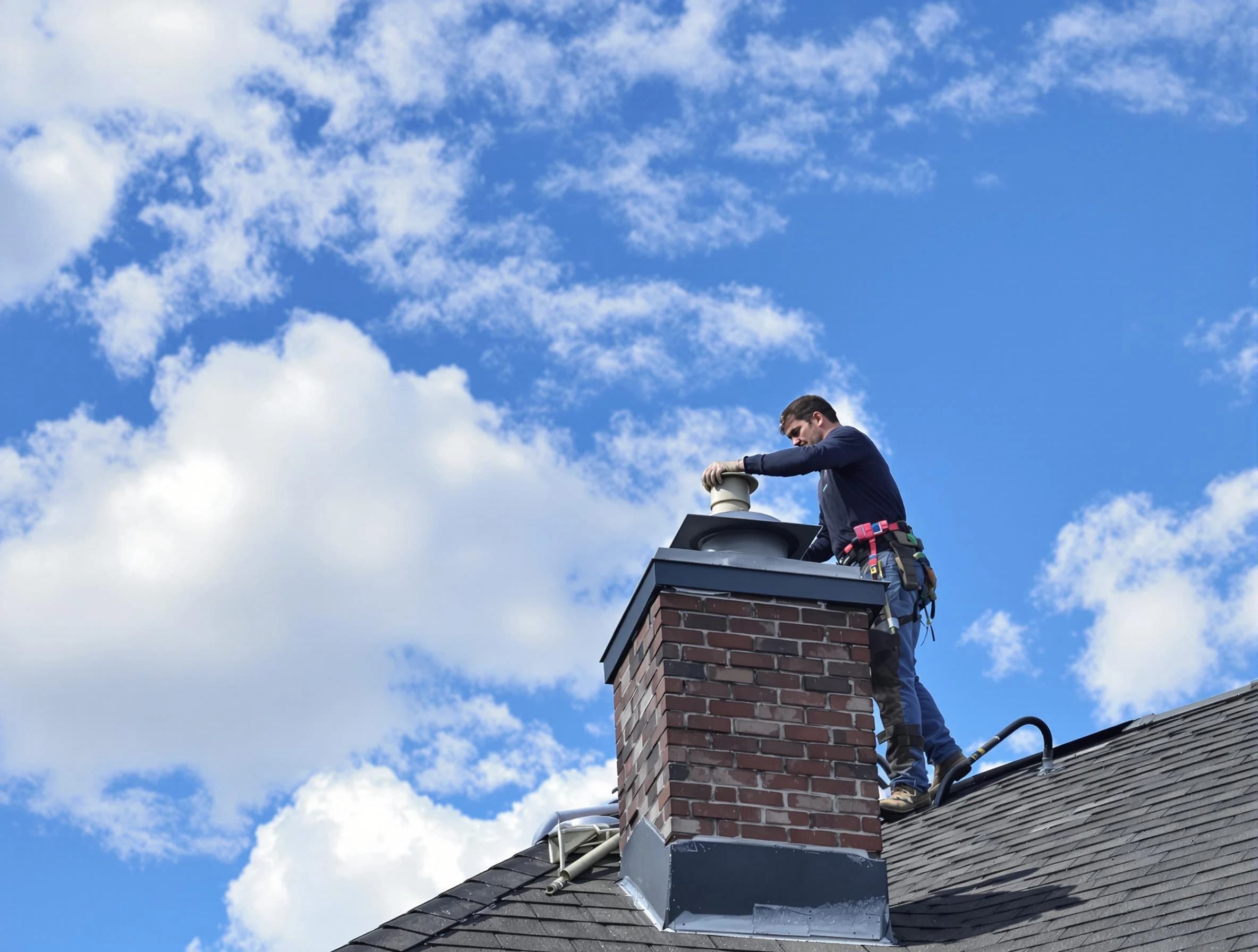 Hillside Chimney Sweep installing a sturdy chimney cap in Hillside, NJ
