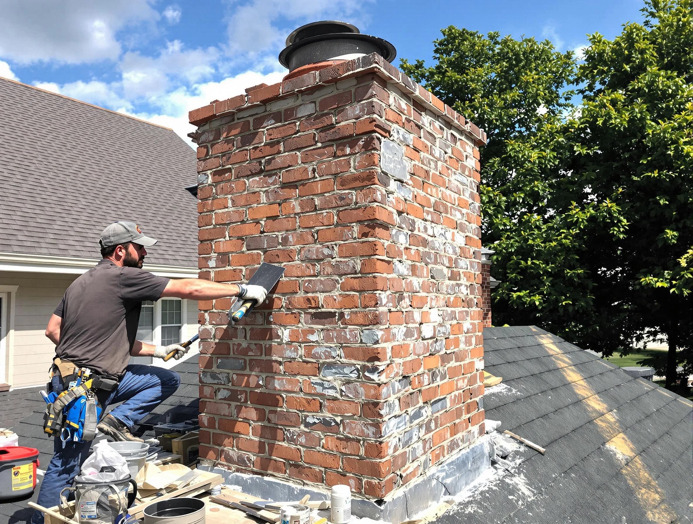Completed chimney rebuild by Hillside Chimney Sweep in Hillside, NJ
