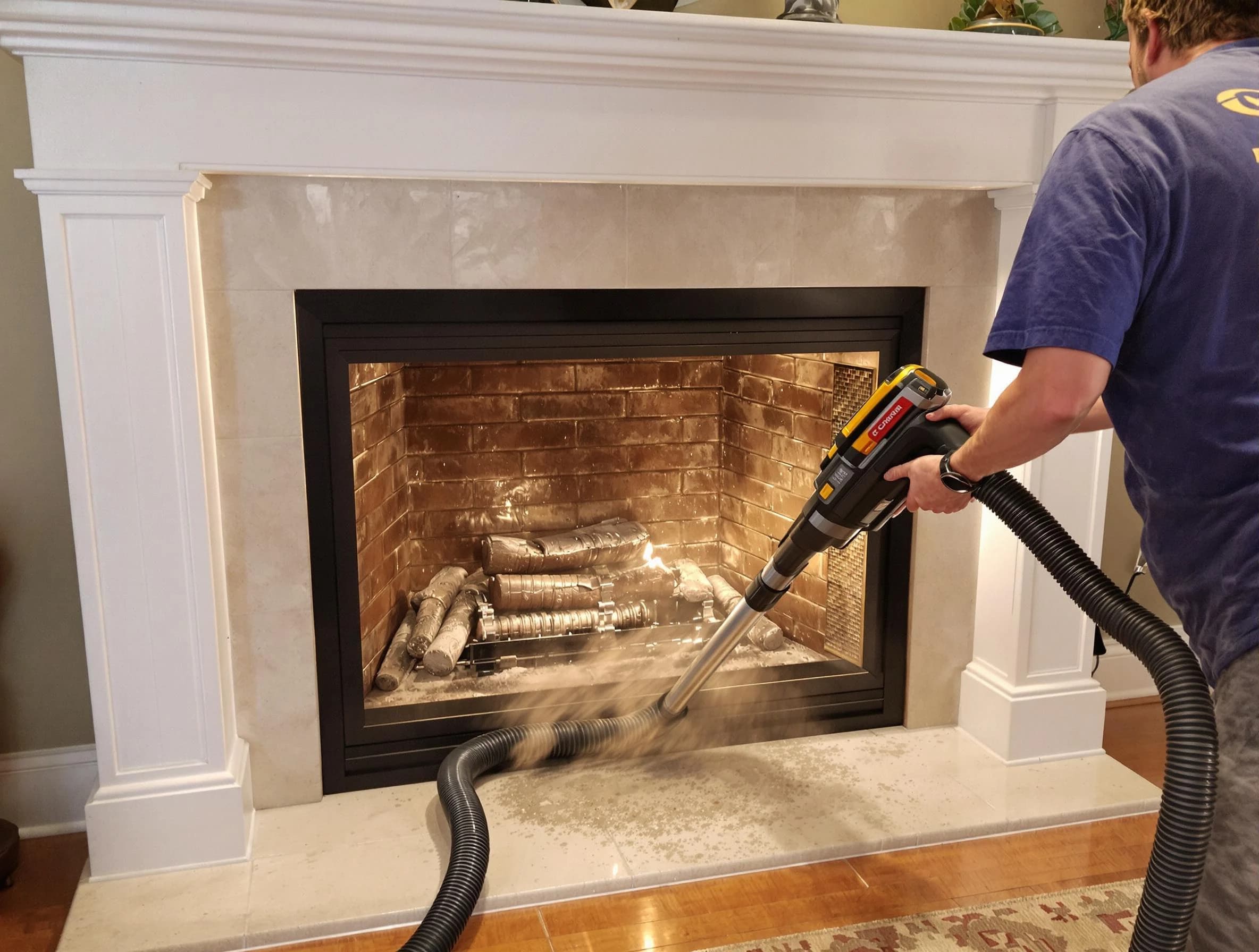 Fireplace cleaning performed by Hillside Chimney Sweep in Hillside, NJ