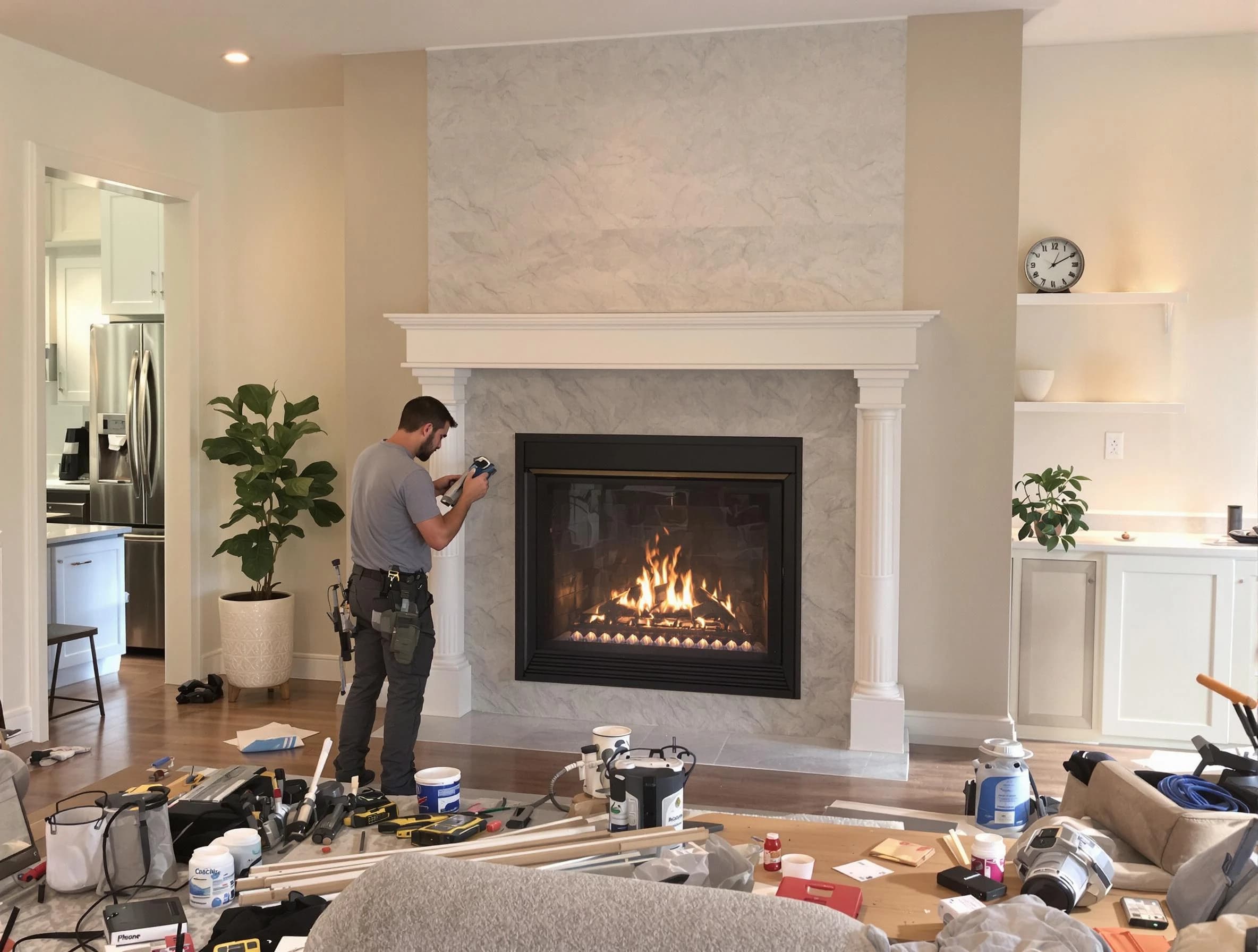 Newly installed fireplace by Hillside Chimney Sweep in Hillside, NJ