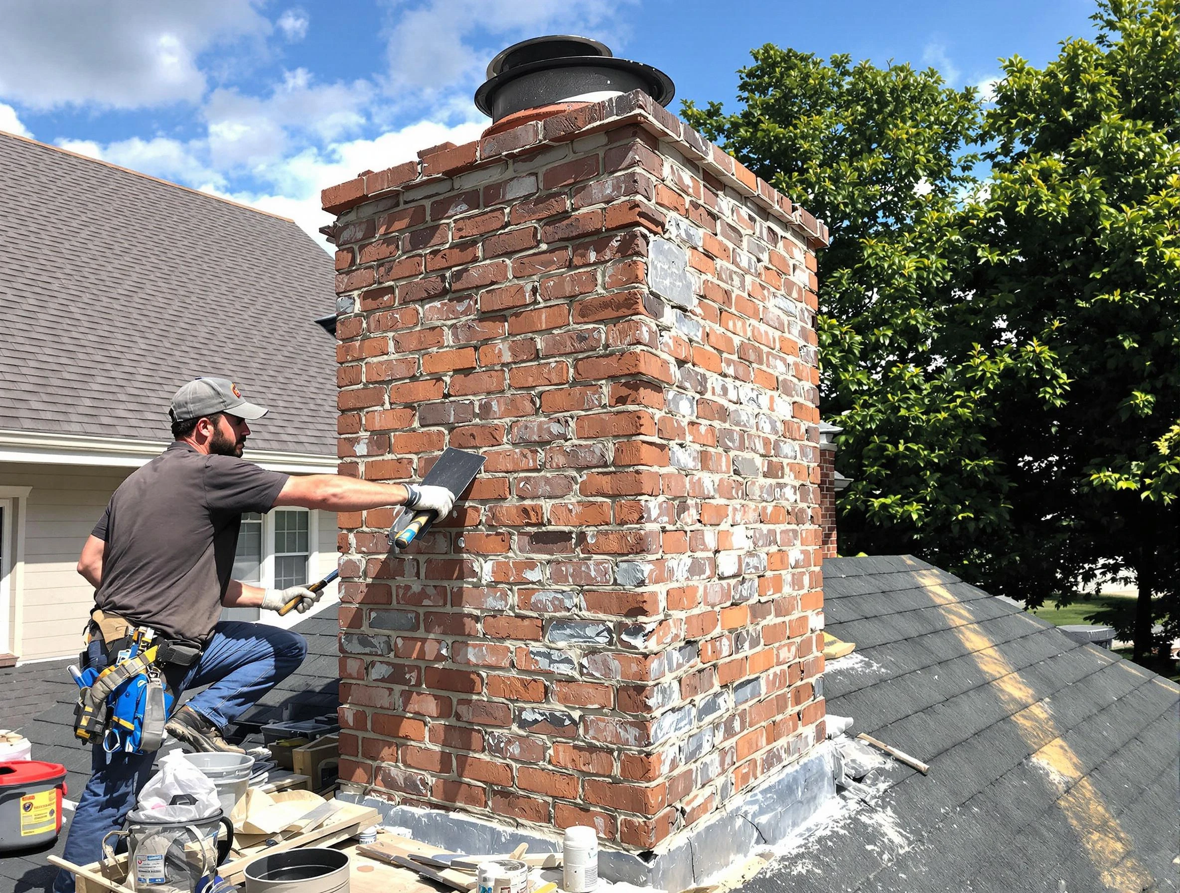 Completed chimney rebuild by Hillside Chimney Sweep in Hillside, NJ
