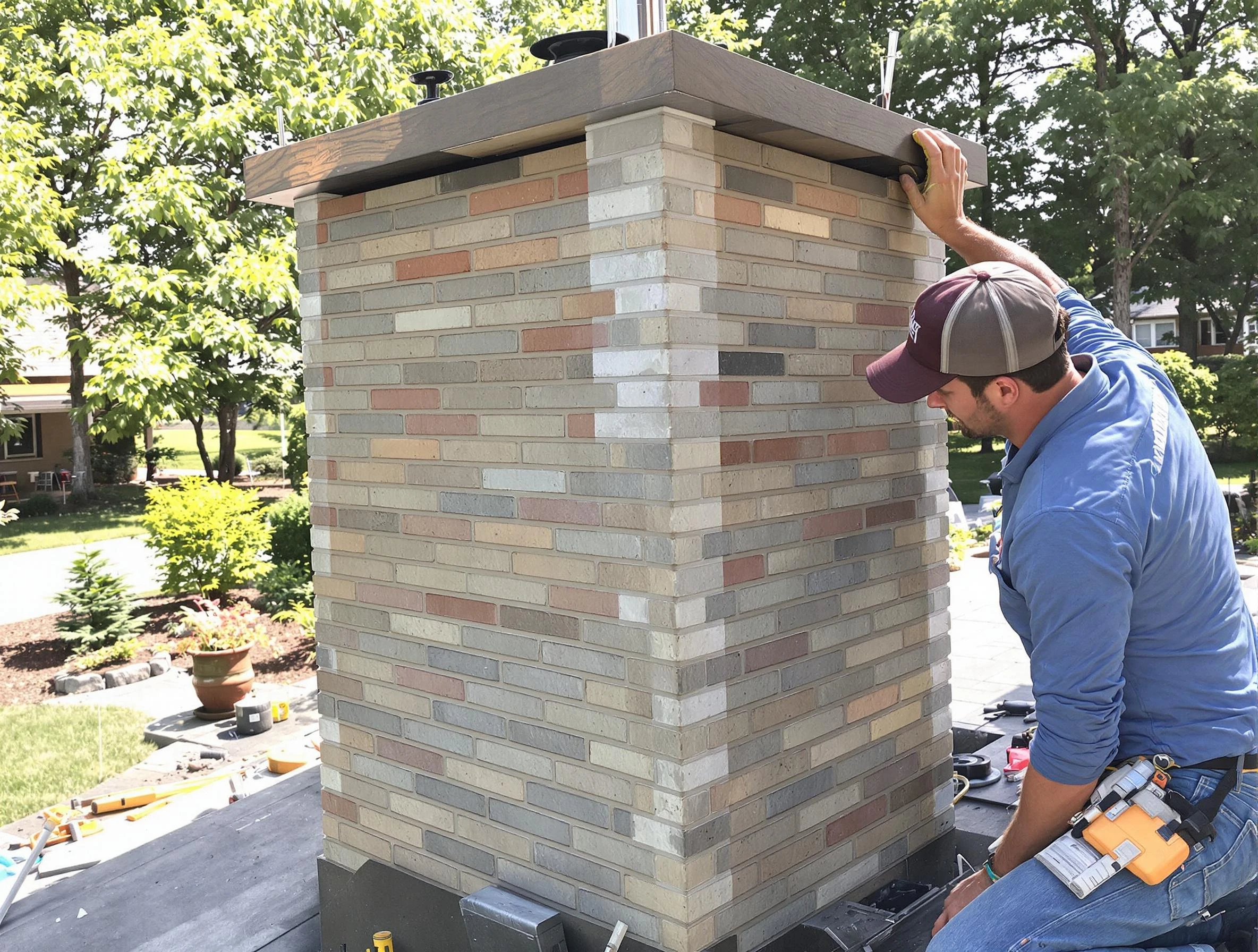 Hillside Chimney Sweep completing a modern chimney remodel in Hillside, NJ