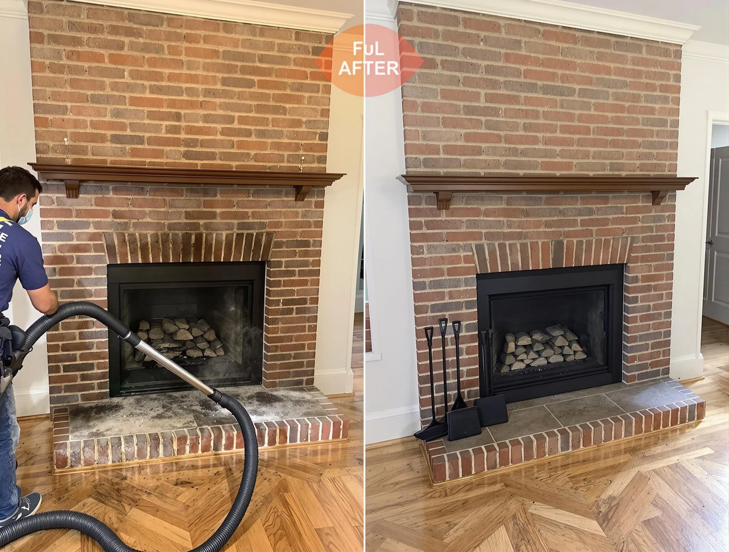 Hillside Chimney Sweep carefully sanitizing a fireplace in Hillside, NJ
