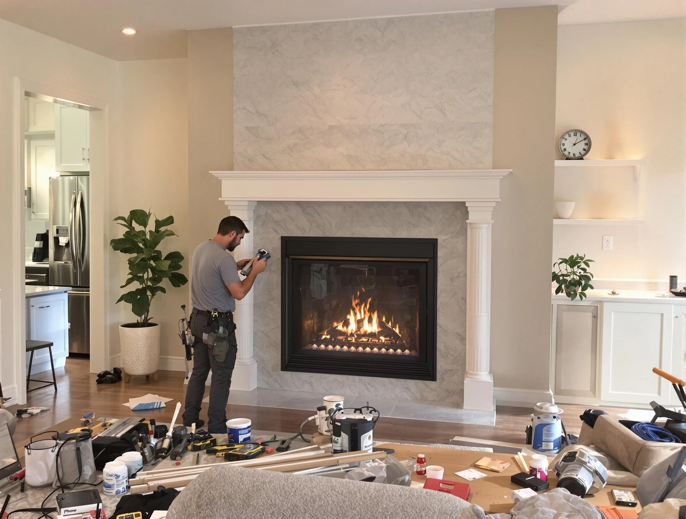 Newly installed fireplace by Hillside Chimney Sweep in Hillside, NJ