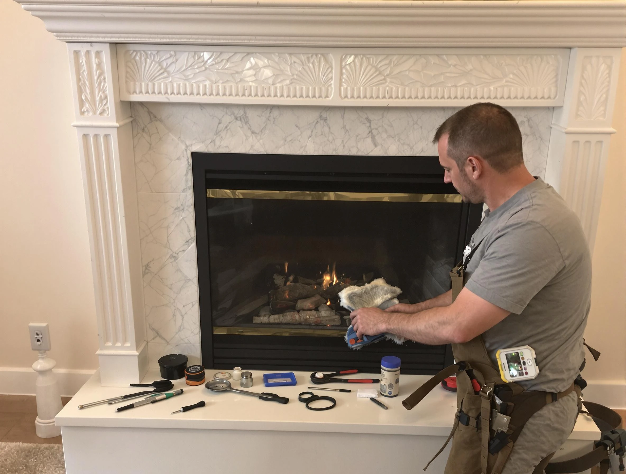 Hillside Chimney Sweep performing fireplace maintenance in Hillside, NJ